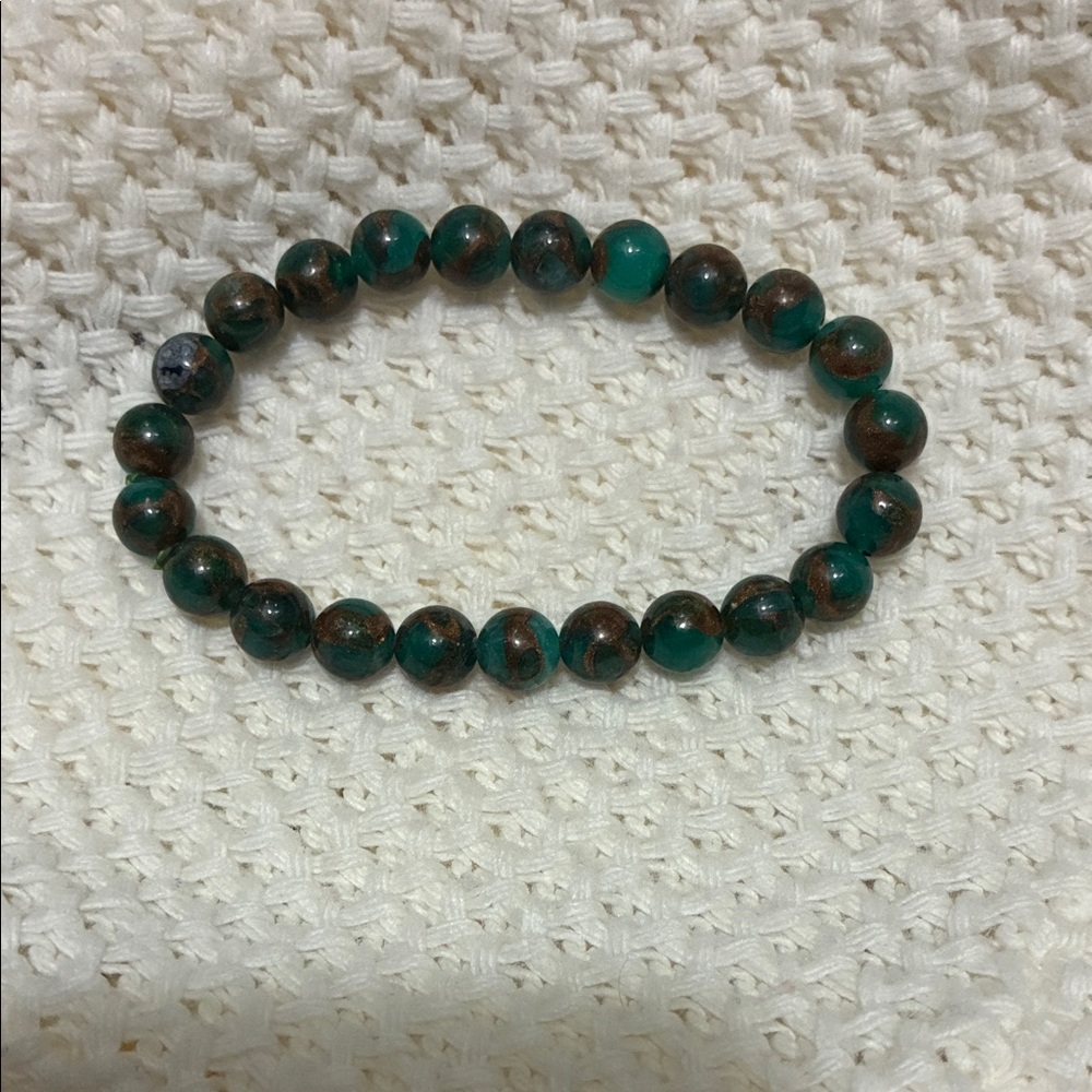 Elegant Green and Brown Beaded Bracelet